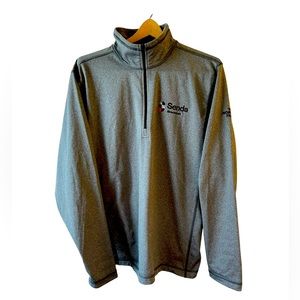The North Face 1/4 Zip Sweatshirt Mens Large Pullover Embroidered Logo Gray